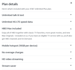 att-plan-details-hbo-included ATT Plan details with HBO max included