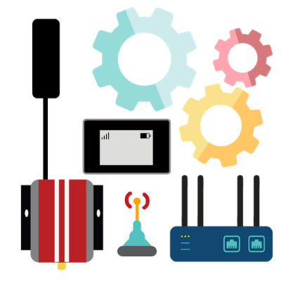 Explore Mobile Internet Gear Booster Antenna Routers Hotspot Illustration